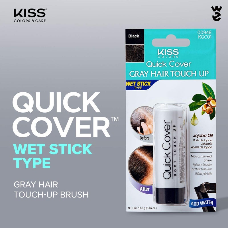 Kiss Quick cover Gray Hair Touch Up Wet Stick Type (2 Pack - Black) - Image 2