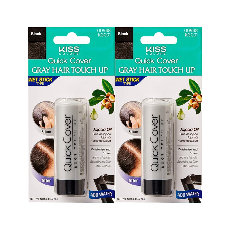 Kiss Quick cover Gray Hair Touch Up Wet Stick Type (2 Pack - Black) - Image 1