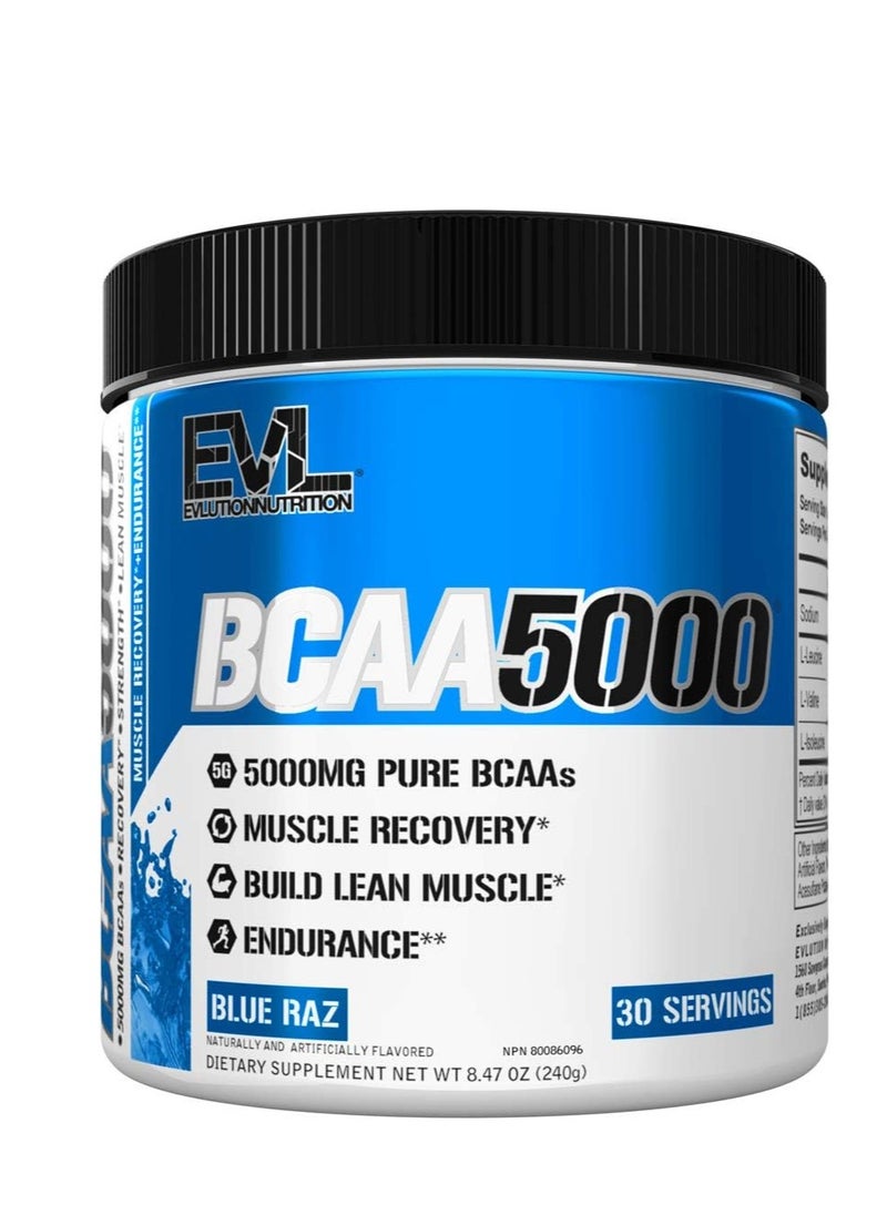 إيفلوشن نيوتريشن - مسحوق bcaa 5000، 5 جرام من بلو راز الممتاز من bcaa (30 وجبة) - Image 1