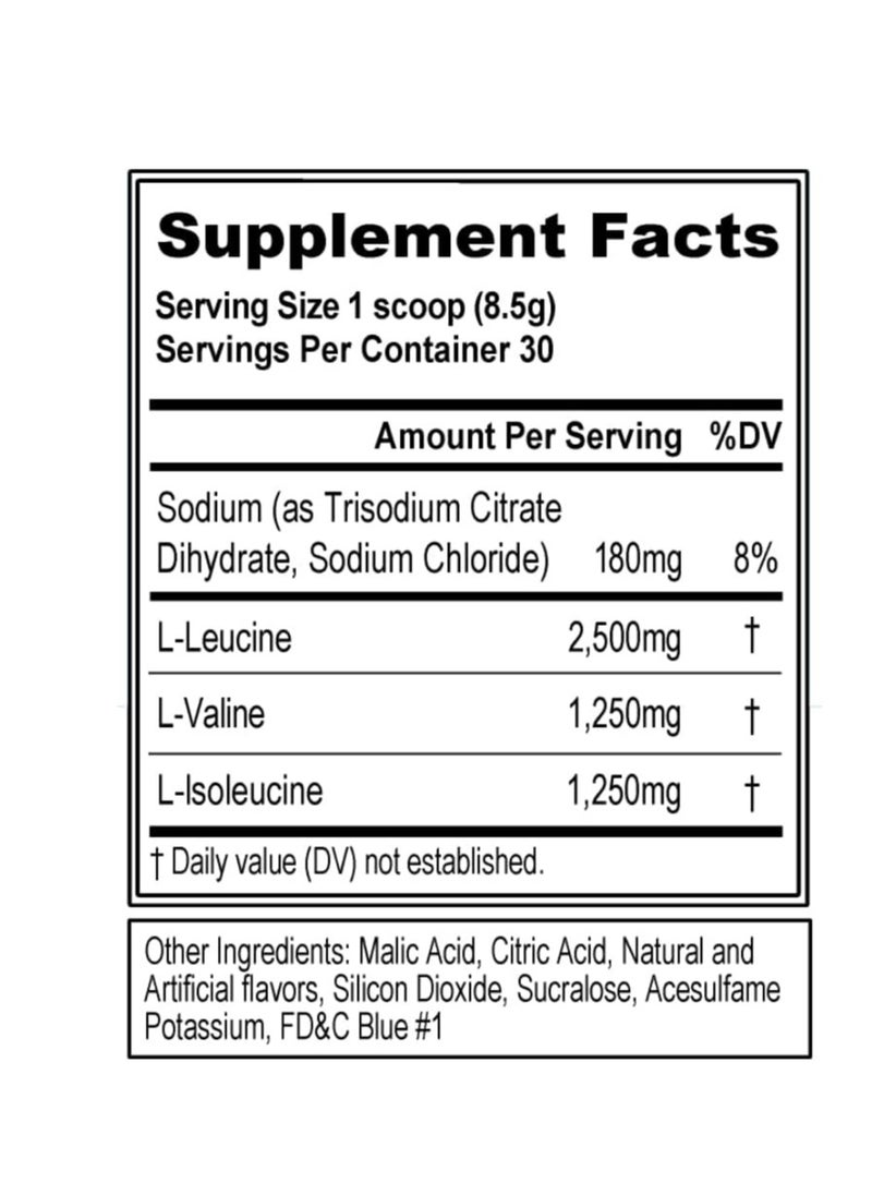 إيفلوشن نيوتريشن - مسحوق bcaa 5000، 5 جرام من بلو راز الممتاز من bcaa (30 وجبة) - Image 1