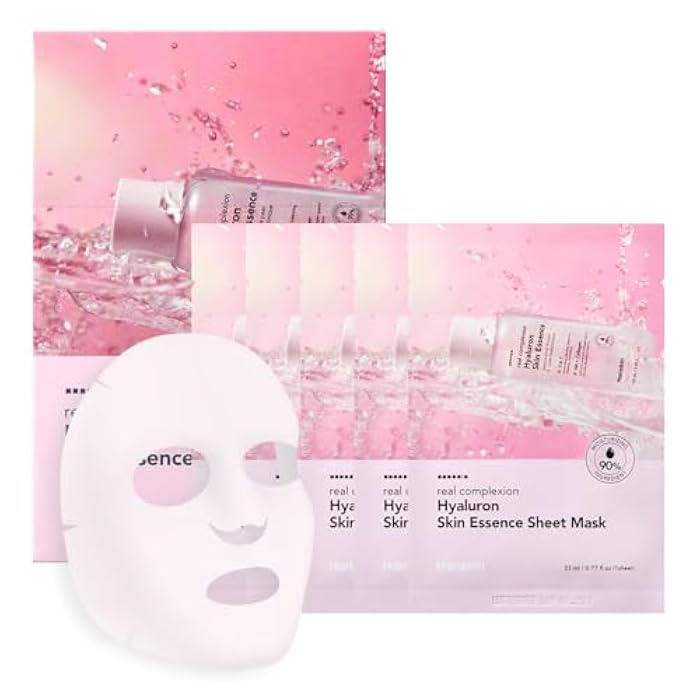 Hanskin Hyaluron Moisture Sheet Mask – Korean Hydrating Glass Skin Face Mask with Hyaluronic Acid, Vitamin C & Madecassoside | Pink Glow Moisturizing, Brightening, Calming & Soothing Skincare, 10EA - Image 1