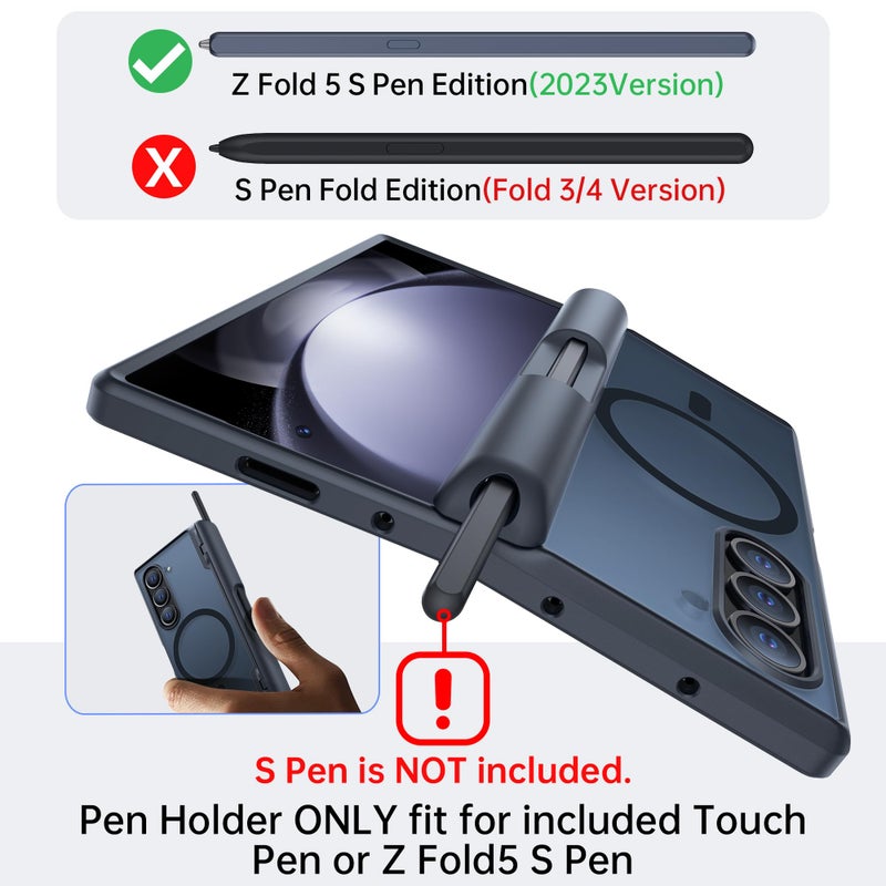 MOBOSI Magnetic for Z Fold 5 Case with Privacy Screen Protector, Compatible with Magsafe, Full-Body Slim Coverage Hinge Protection, Shockproof Phone Cover for Samsung Galaxy Z Fold5, Jet Black - Image 4