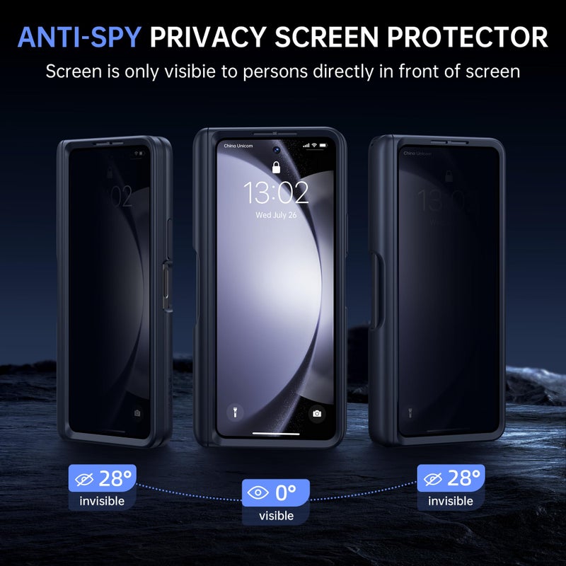 MOBOSI Magnetic for Z Fold 5 Case with Privacy Screen Protector, Compatible with Magsafe, Full-Body Slim Coverage Hinge Protection, Shockproof Phone Cover for Samsung Galaxy Z Fold5, Jet Black - Image 2