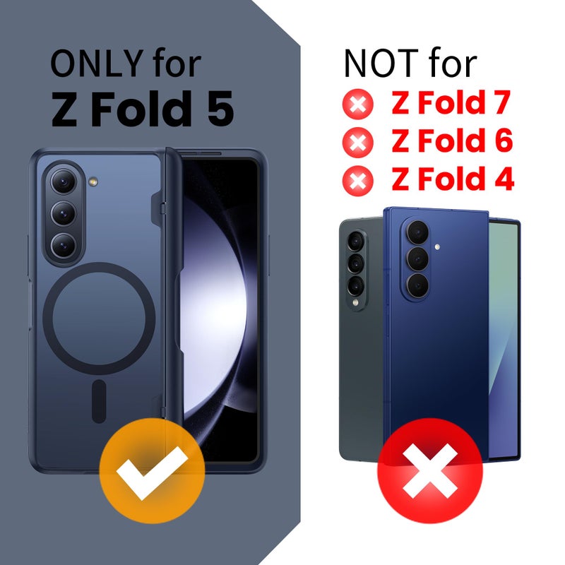 MOBOSI Magnetic for Z Fold 5 Case with Privacy Screen Protector, Compatible with Magsafe, Full-Body Slim Coverage Hinge Protection, Shockproof Phone Cover for Samsung Galaxy Z Fold5, Jet Black - Image 5