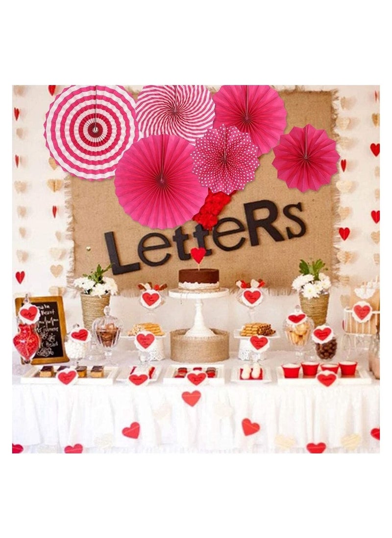 LA FIESTA 6 Piece Pink Paper Fan for Birthday Baby Shower Party Decorations  - Image 5