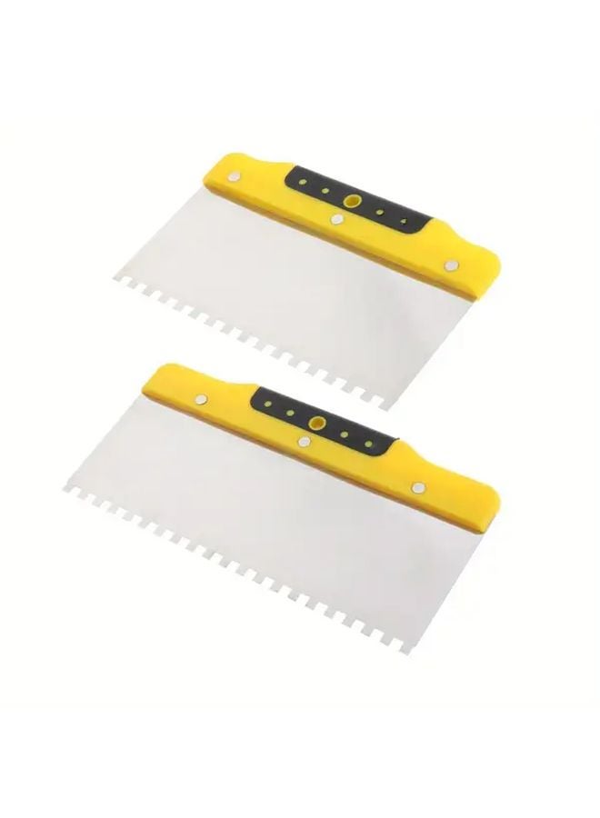 200mm Stainless Steel Notched Drywall Trowel With Comfort Grip For Concrete Plastering - Image 2