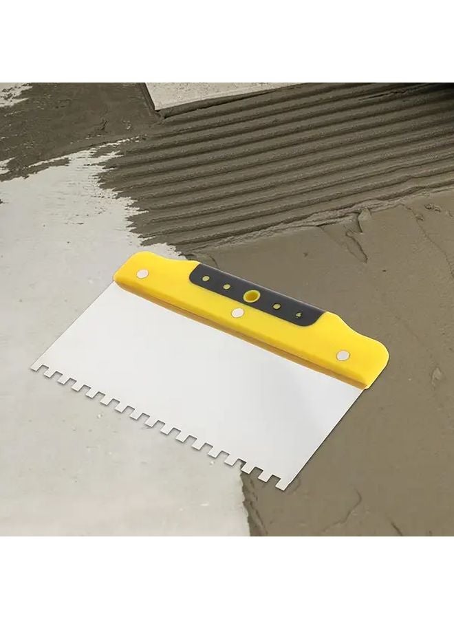 200mm Stainless Steel Notched Drywall Trowel With Comfort Grip For Concrete Plastering - Image 1