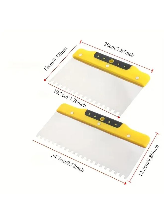 200mm Stainless Steel Notched Drywall Trowel With Comfort Grip For Concrete Plastering - Image 3