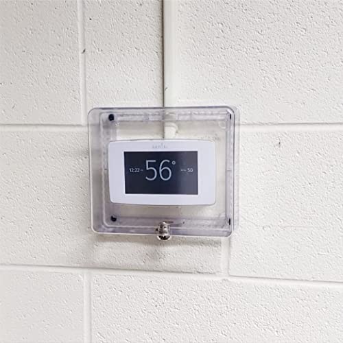 TayMac ZTC100 Clear Plastic Low Profile Locking Thermostat Guard, Heater Guard or Thermostat Cover for Wall with Lock, Thermostat Lock Box with Key for Conservation and Home Improvement - Image 2