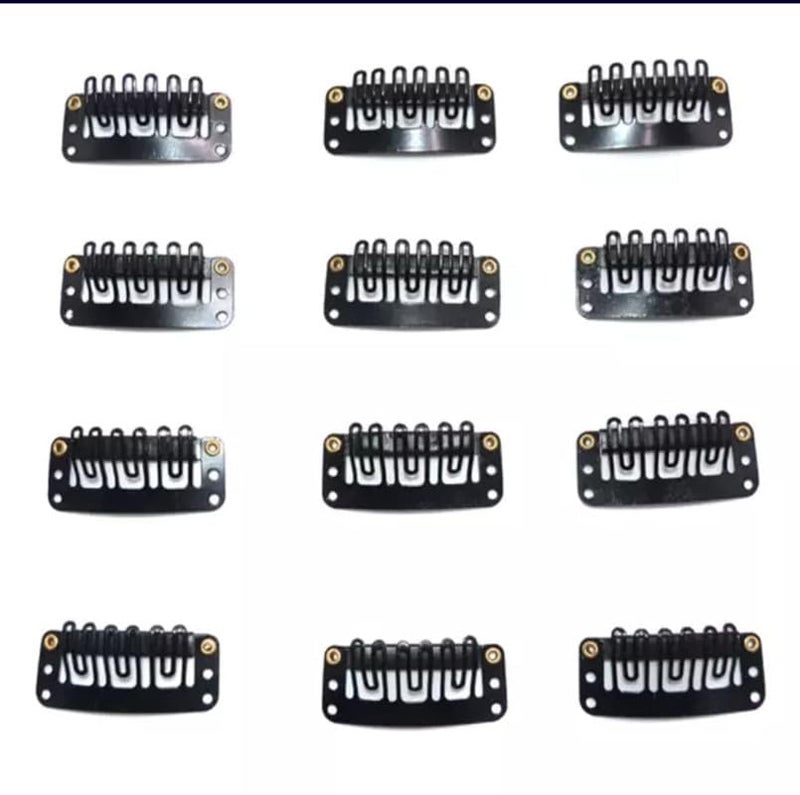 CHANDERKASH 12pcs Snap Clips Wig Grips Medium Remy Clip In 32mm for weft wig fringe extensions - Image 1