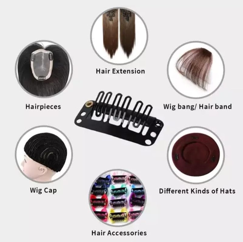 CHANDERKASH 12pcs Snap Clips Wig Grips Medium Remy Clip In 32mm for weft wig fringe extensions - Image 3