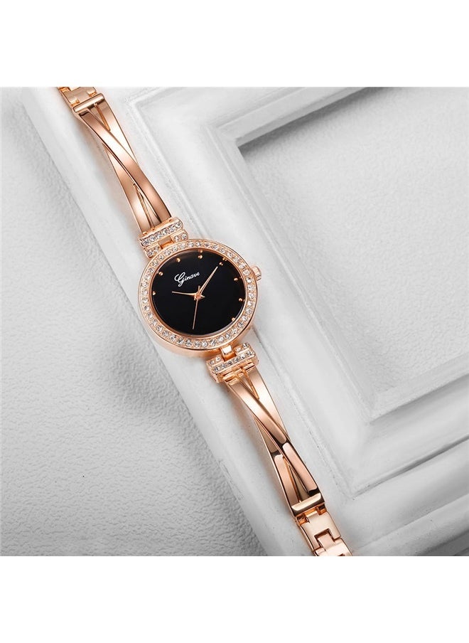yongsheng Women's Analog Wristwatch With 3 Bracelets, Women Dressy Numerals Bangle Bracelets Set  - Image 5