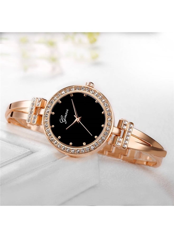 yongsheng Women's Analog Wristwatch With 3 Bracelets, Women Dressy Numerals Bangle Bracelets Set  - Image 4