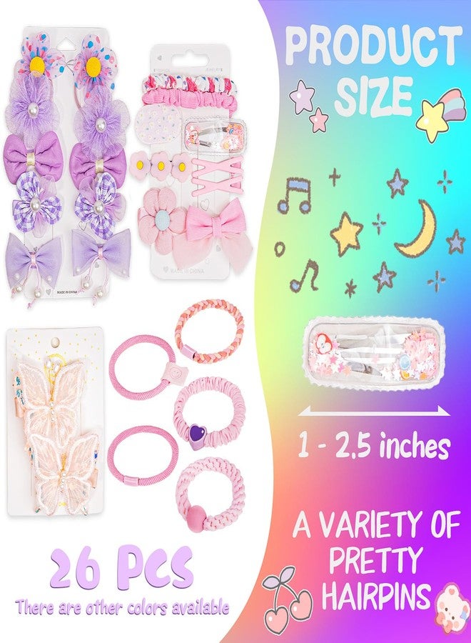 kullder 26pcs Hairpins and Hair Ties for Teen Girls, No Slip Metal Snap, Barrettes for Toddlers Kids Birthday Girls, Butterfly Hair Clips for Kid, Fashion Hairpin Cute Flower Hair Ties (Orange) - Image 5