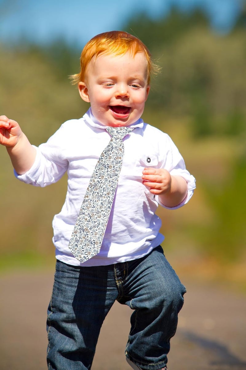 BELLUNO Boys' Floral Ties, Hook and Loop Pre-tied Flower Ties for Little Kids and Pre-teens - Image 3