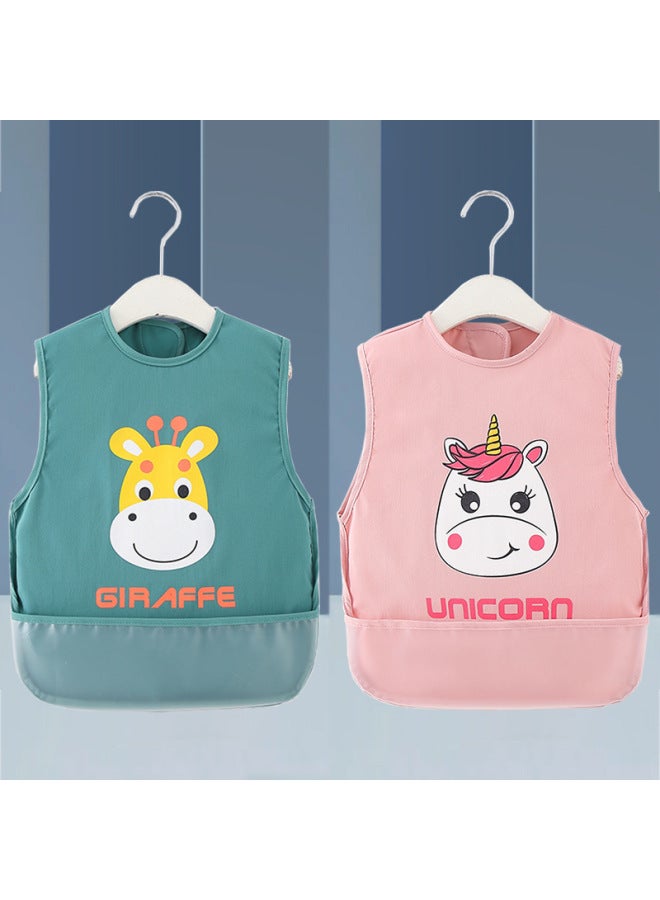 Children's Sleeveless Smock For Eating, Waterproof And Anti-dirty, Fashionable Outer A, Baby Summer Protective Clothing, Baby Reverse Wearing Bib