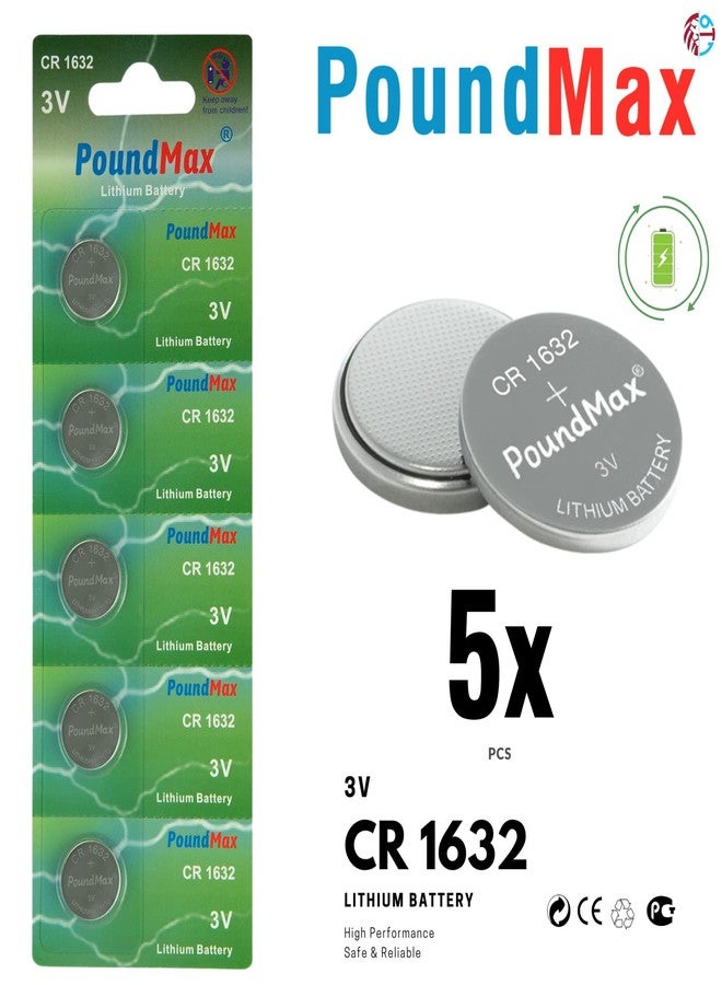 PoundMax 5 x 1632 CR1632 3V Lithium Batteries - Image 2