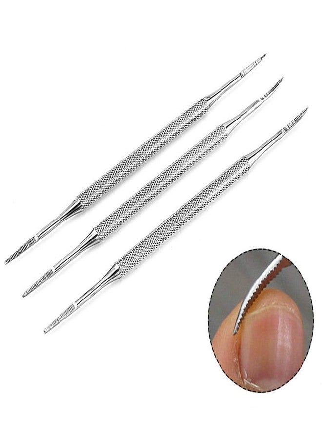 Lurrose 3pcs Stainless Steel Nail Cleaning Tools Double Ended Pedicure Acute Edge File for Ingrown Toe Nail Paronychia - Image 4