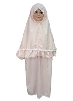 City Rose Islamic Girls Pray Khimar Two Pieces Sets Cotton Dress Hijab Abaya Floral Suit  - Image 1