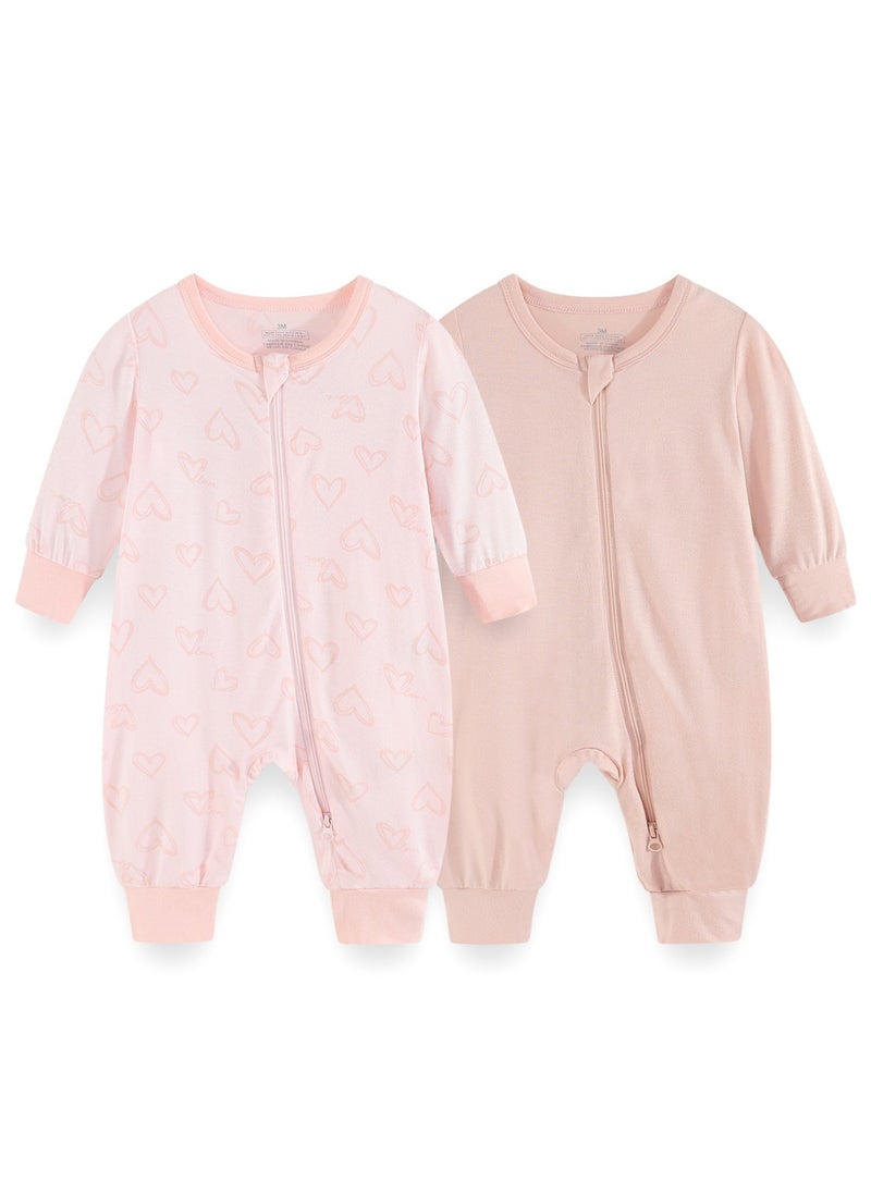 RedMapleTEK Infant And Toddler One-Piece Long-Sleeved Crawling Suit 2-Piece Set  - Image 1