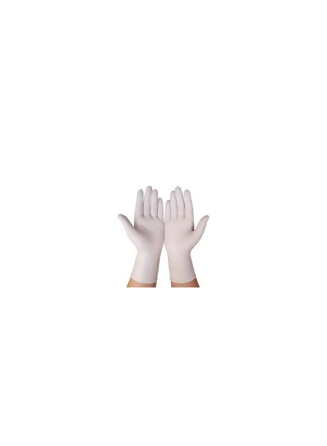 100-Pieces Powder Free Latex Gloves White Medium - Image 1