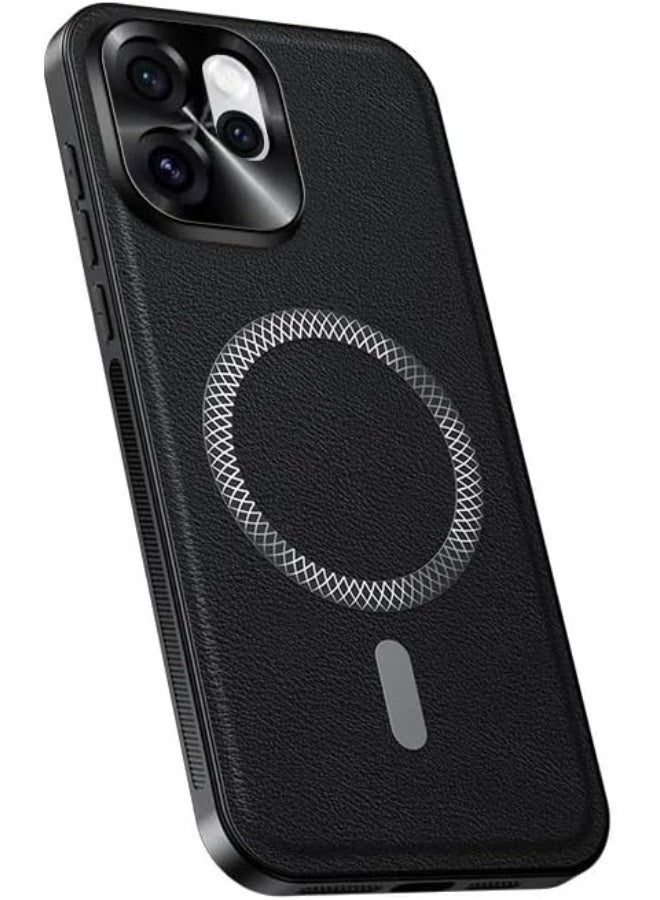 Magnetic Case Compatible with OPPO Reno 15F, Leather Case Camera Lens Protection Anti-Slip Anti-Drop Shockproof Protective Back Cover for OPPO Reno 15F - Image 1