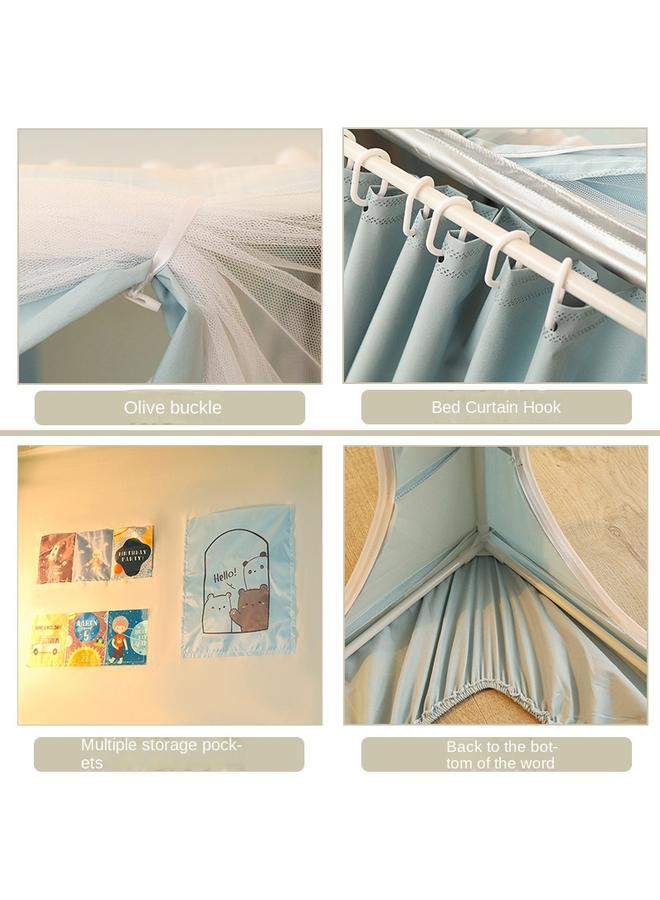 Bluejw Commercial Student Dormitory Mosquito Net 90x 200 Extended Telescopic Bed Curtain Curtain Integrated Shading Upper And Lower Bunk - Image 4