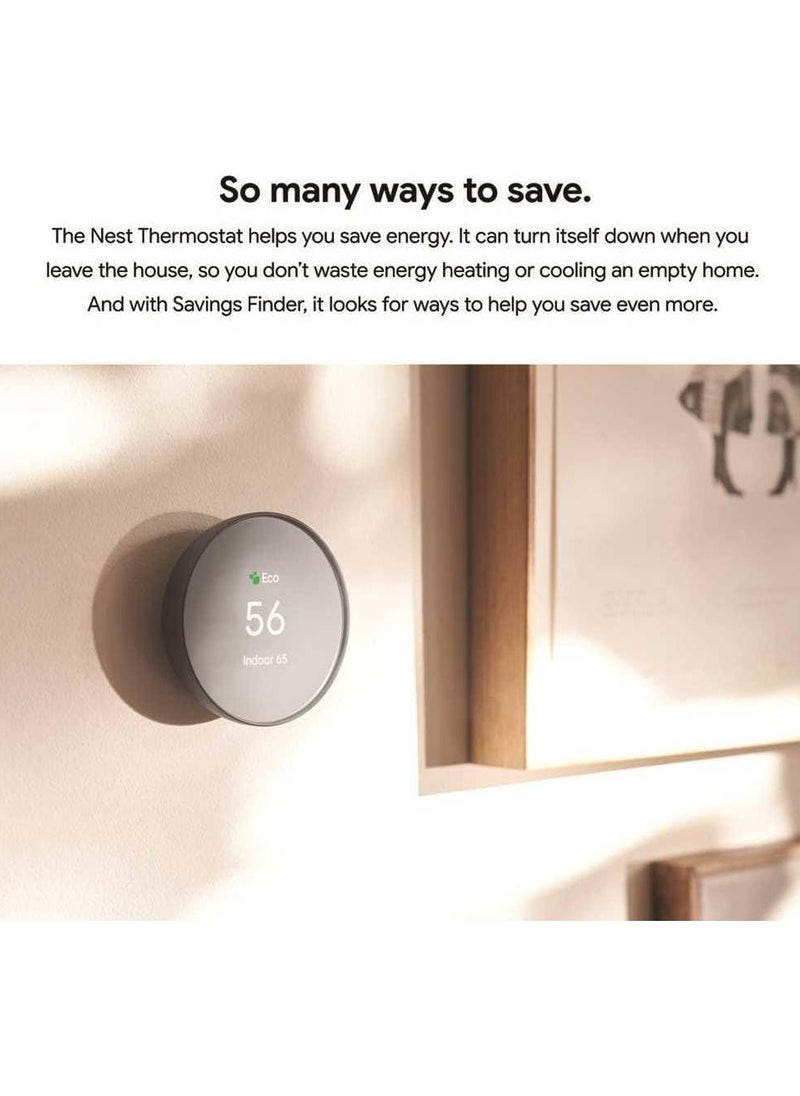 Google Nest Thermostat 4th Gen Smart Programmable Wi-Fi Snow GA01334-US  - Image 3