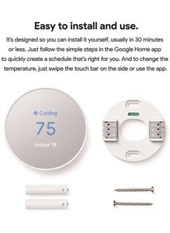Google Nest Thermostat 4th Gen Smart Programmable Wi-Fi Snow GA01334-US  - Image 5