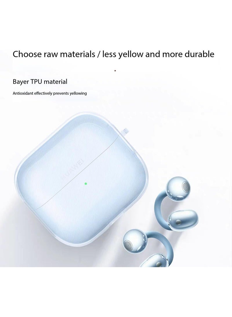 Huawei FreeClip2 Clear Case with Carabiner, Premium TPU Cover, Wireless Charging, Headphone Accessories - view 4