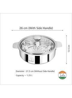 NanoNine NanoNine Chapati Pot Double Wall Insulated Stainless Steel Serve Fresh Roti Casserole with Glass Lid, 1250 Ml, 1 Pc,  - Image 2