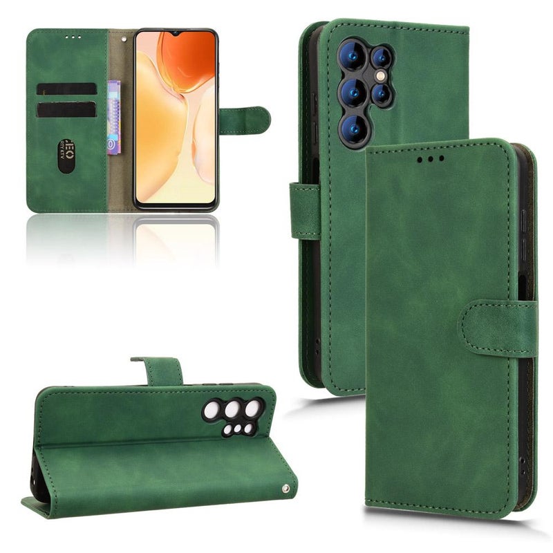 EO For Oukitel C61  Feel Magnetic Flip Leather Phone Case(Green) - Image 1
