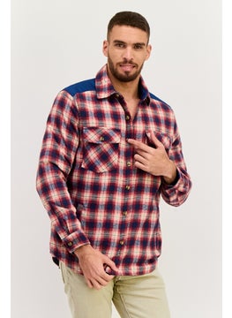 Avalanche Men Regular Fit Long Sleeves Checkered Casual Shirt, Navy  - Image 1