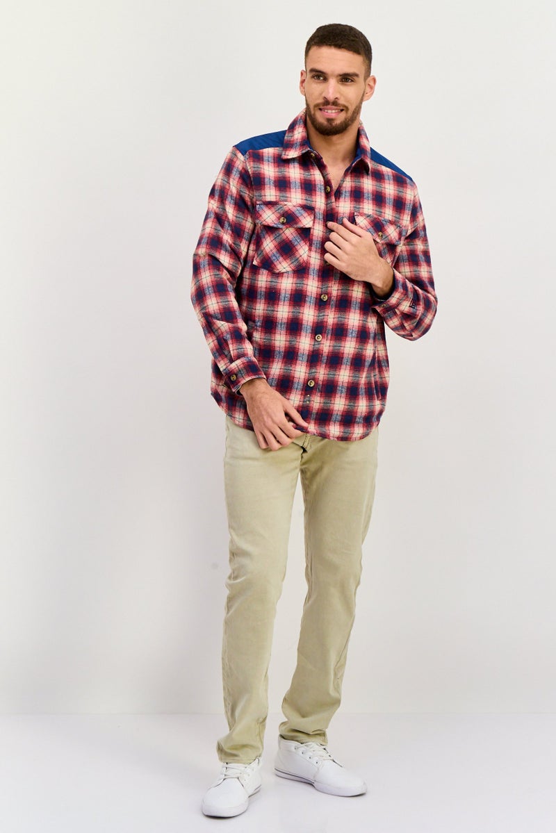 Avalanche Men Regular Fit Long Sleeves Checkered Casual Shirt, Navy - Image 4