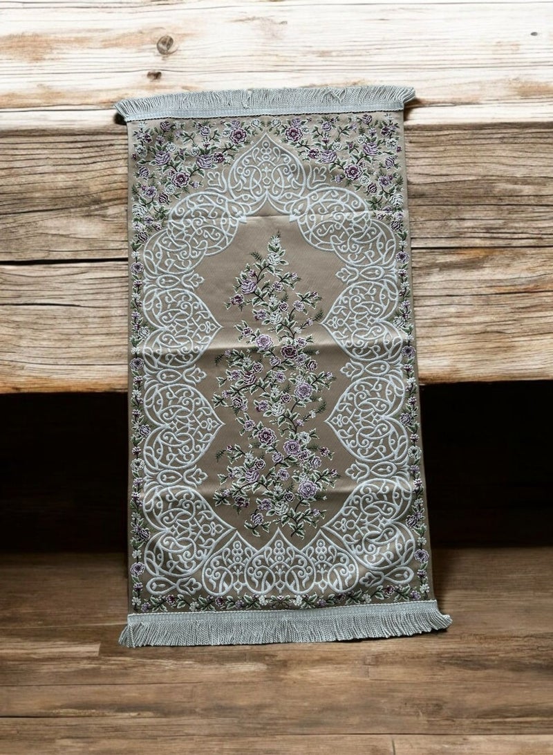 Sajadati Premium Ramadan Gift Set – Luxury Cream Turkish Prayer Mat (120x60 cm) & Elegant Gold Crescent Moon with Lights – Islamic Gift for Ramadan, Eid, Muslim Prayer Rug & Home Décor - Image 4