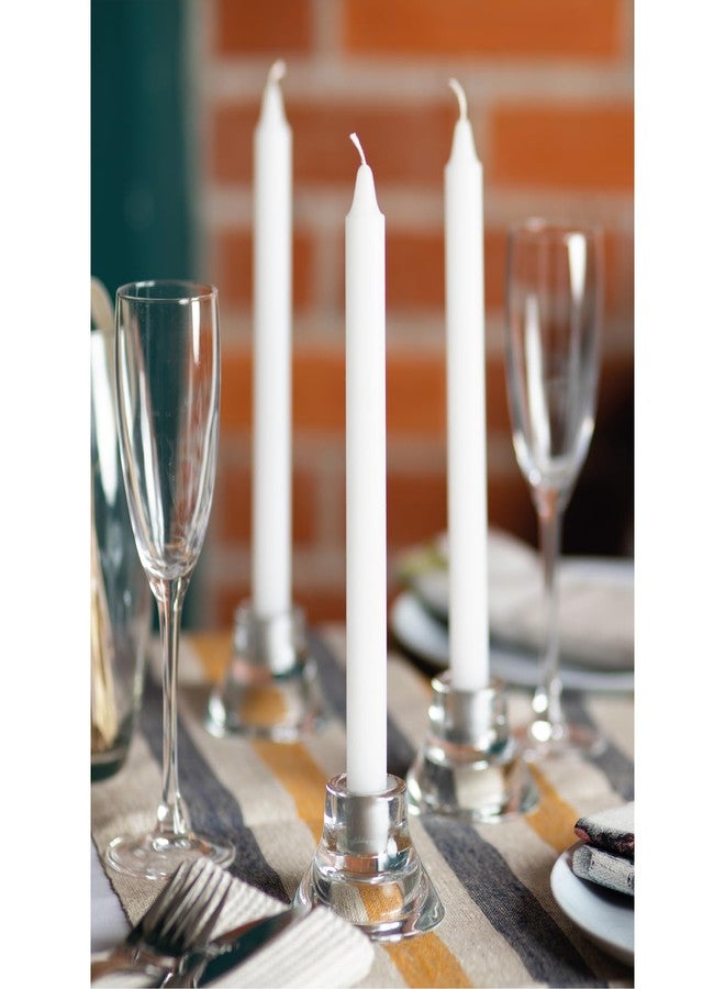 CANDWAX White Taper Candles Pack of 4 - Slow Burning Dripless Unscented Straight Candles 10 inch - Ideal for Dinner Table - Smokeless Long Candlesticks - Image 3