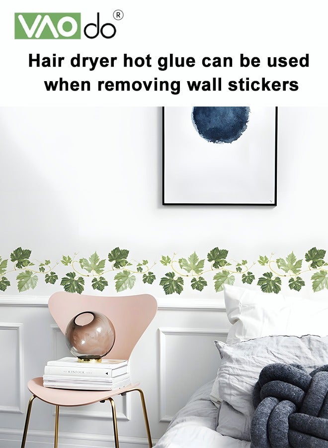 فاو دو 2PCS الأخضر ورقة الكرمة الجدار ملصقا للماء المواد البلاستيكية المنزل الديكور القابلة للإزالة الجدار ملصقا للشرفة غرفة المعيشة وغرفة النوم - Image 5