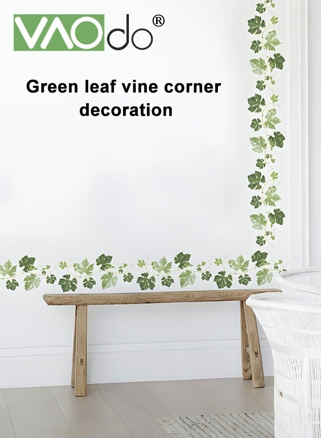 فاو دو 2PCS الأخضر ورقة الكرمة الجدار ملصقا للماء المواد البلاستيكية المنزل الديكور القابلة للإزالة الجدار ملصقا للشرفة غرفة المعيشة وغرفة النوم - Image 1