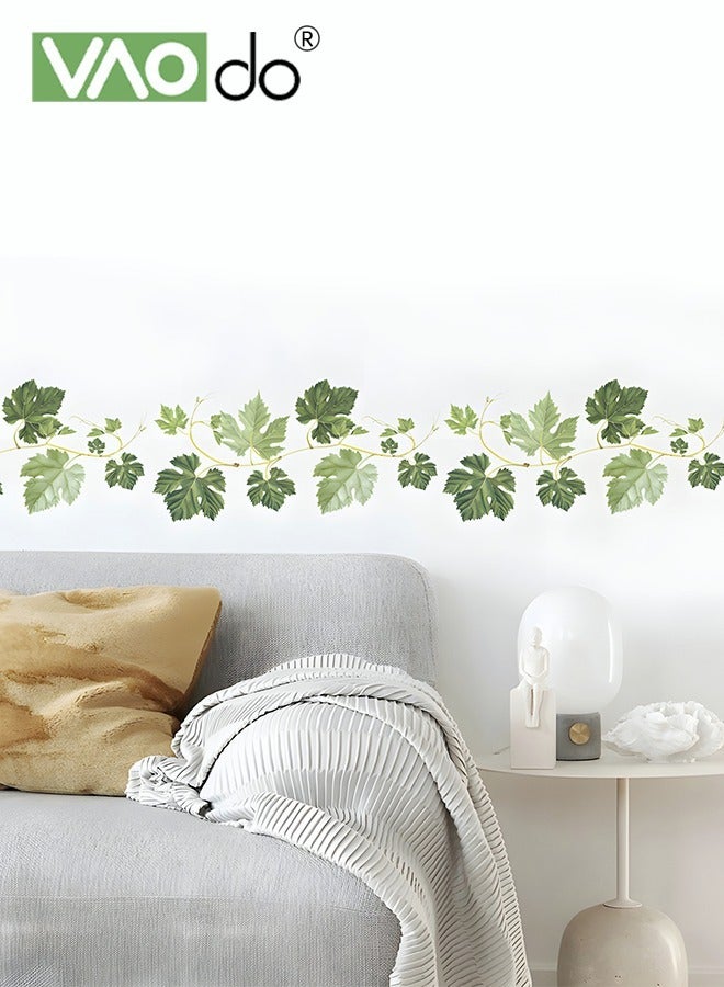 فاو دو 2PCS الأخضر ورقة الكرمة الجدار ملصقا للماء المواد البلاستيكية المنزل الديكور القابلة للإزالة الجدار ملصقا للشرفة غرفة المعيشة وغرفة النوم - Image 2