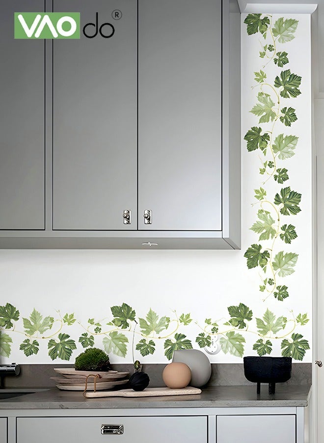 فاو دو 2PCS الأخضر ورقة الكرمة الجدار ملصقا للماء المواد البلاستيكية المنزل الديكور القابلة للإزالة الجدار ملصقا للشرفة غرفة المعيشة وغرفة النوم - Image 4