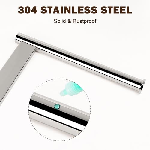 Siyzda Hand Towel Holder Stand for Bathroom, L- Shaped Standing Hand Towel Rack, Towel Bar Kitchen Vanity Countertop Organizer, SUS304 Stainless Steel Material (Marble Base, Chrome) - Image 4
