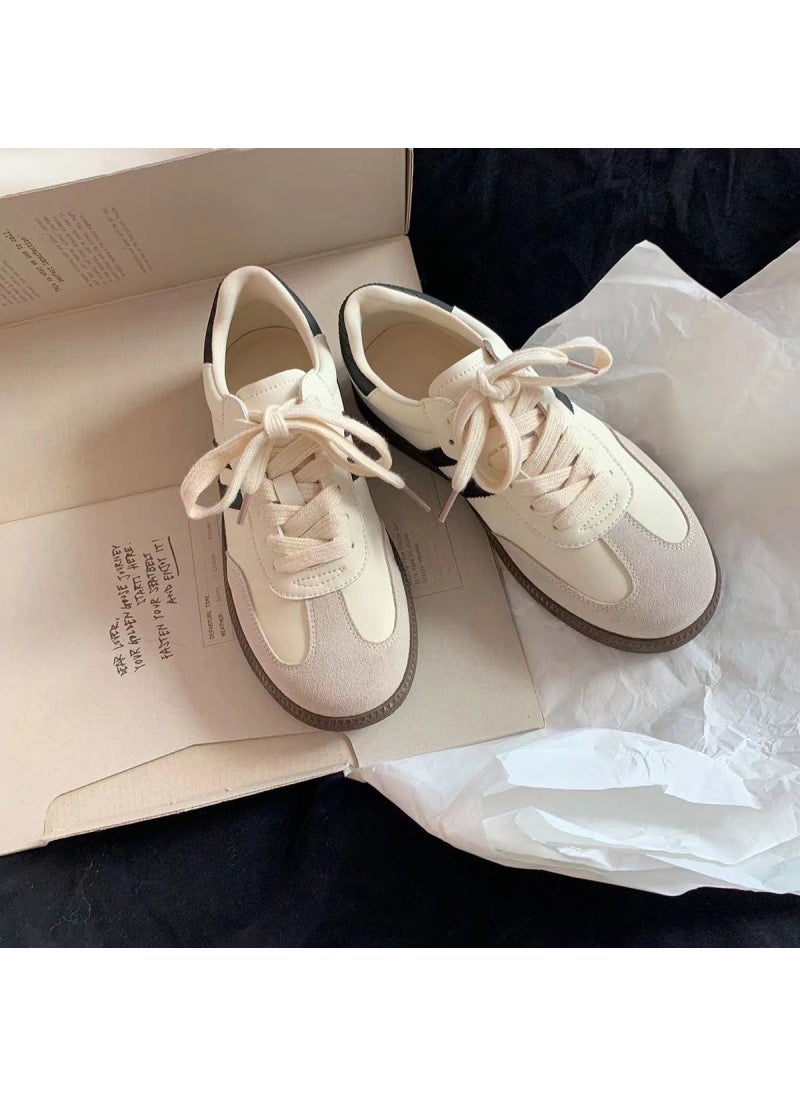 Generic 2024 Trendy White Sneakers for Women Flat Casual Grey 
