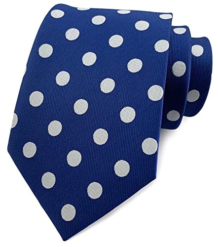 Secdtie Men's Blue White Dot 100% Silk Self Cravat Tie Jacquard Woven Gift Y007 - Image 5