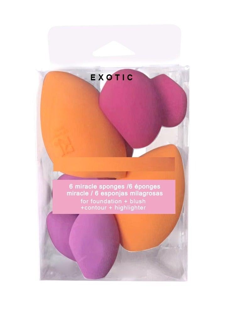 Exotic 6-Piece Miracle Complexion Sponges Multicolor - Image 2