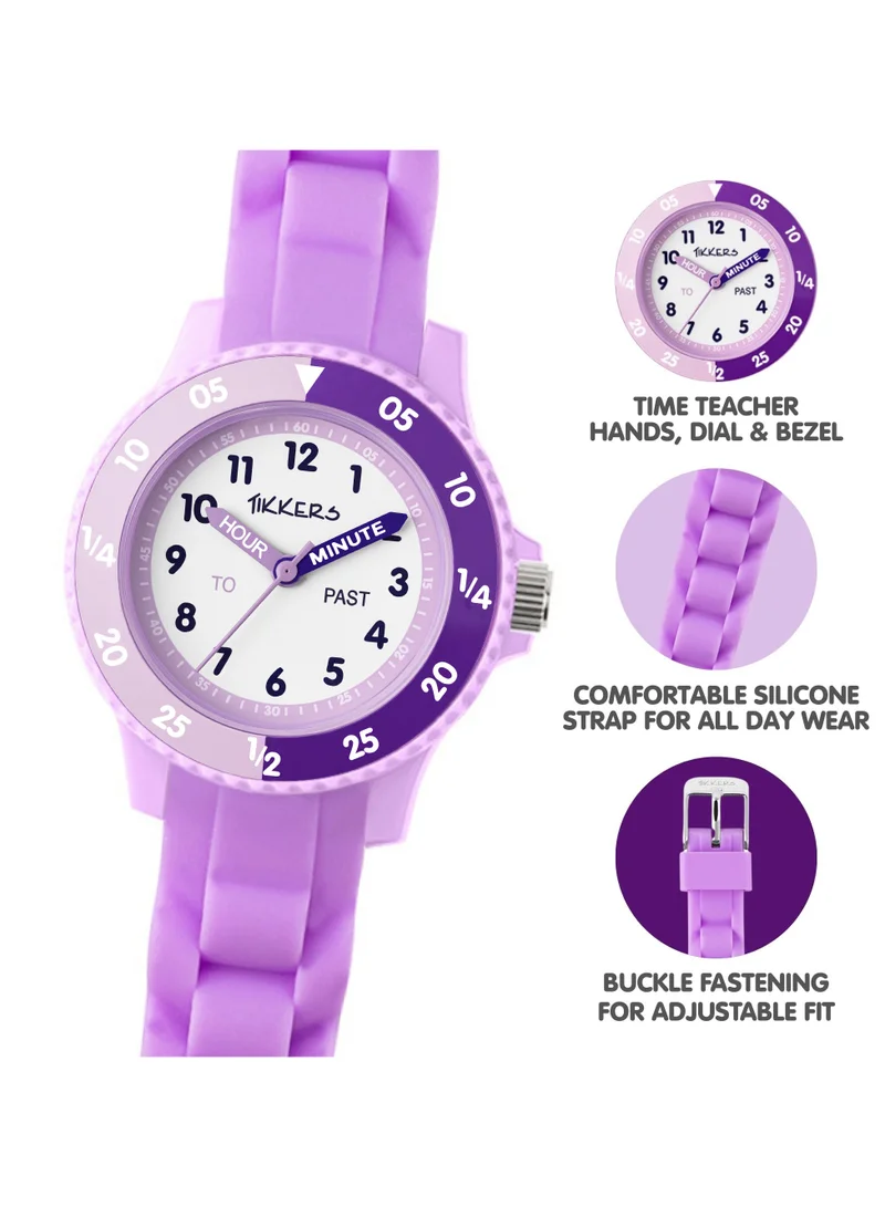 Tikkers  Tikkers Lilac Silicone strap Timer Teacher Watch for Women | Best Price UAE
