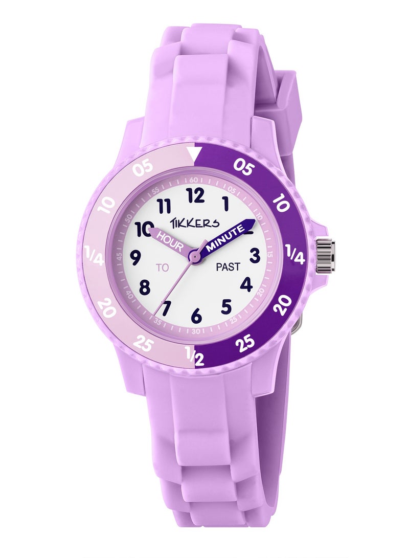 Tikkers Lilac Silicone strap Timer Teacher Watch - Image 1