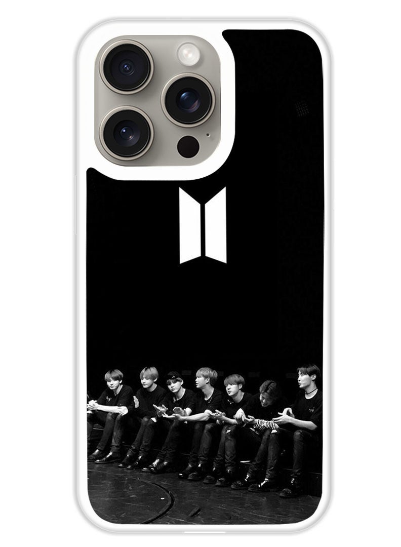 Theodor Protective Case Cover For APPLE IPHONE 15 Pro BTS member (White Bumper) - Image 1