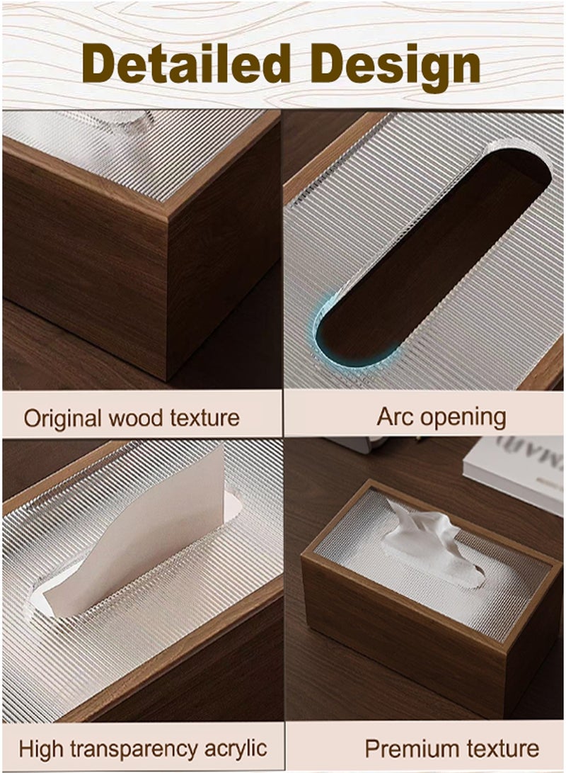 CUBEXELL Wooden Tissue Box Holder Elegant Classic Style Napkin Holder Sliding Lid Desktop Decor Suitable for Living Room Dining Tables - Image 2