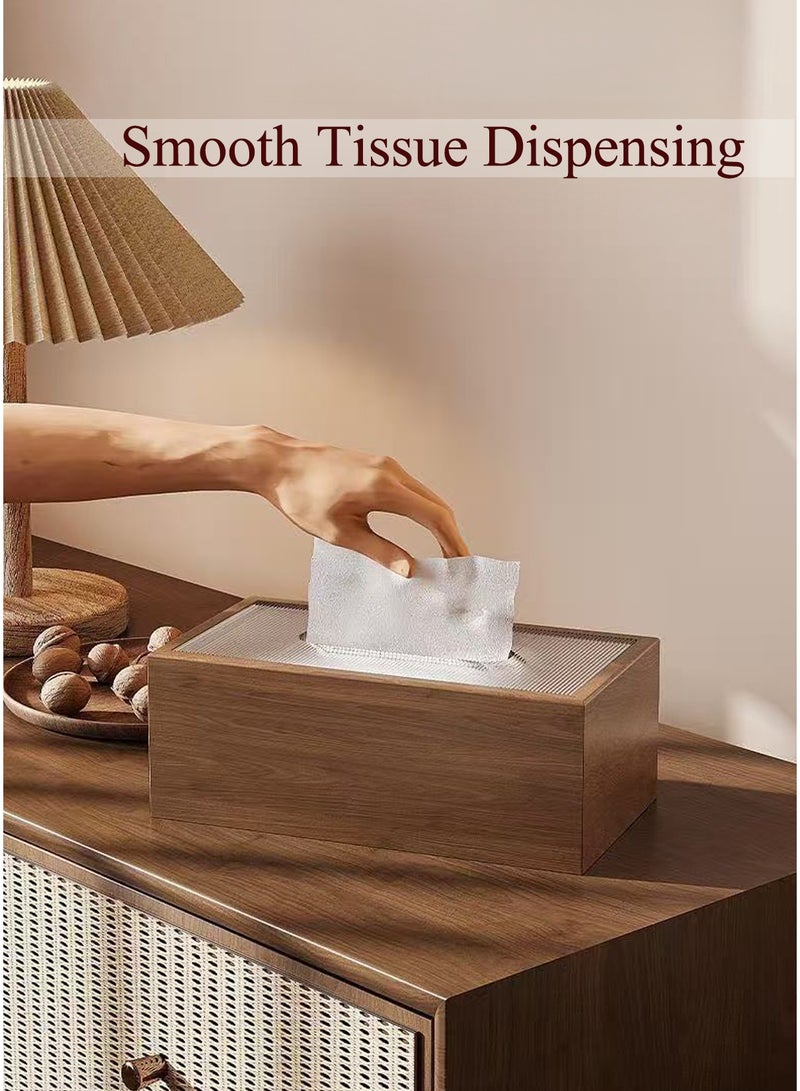 CUBEXELL Wooden Tissue Box Holder Elegant Classic Style Napkin Holder Sliding Lid Desktop Decor Suitable for Living Room Dining Tables - Image 3
