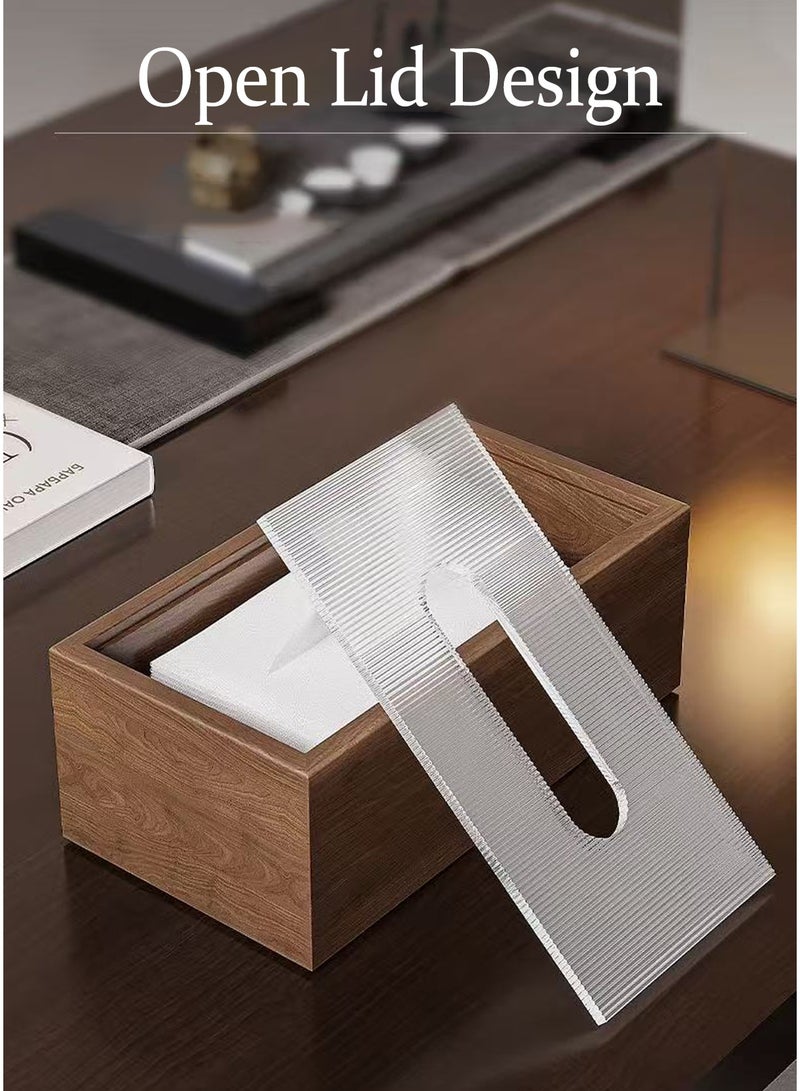 CUBEXELL Wooden Tissue Box Holder Elegant Classic Style Napkin Holder Sliding Lid Desktop Decor Suitable for Living Room Dining Tables - Image 4